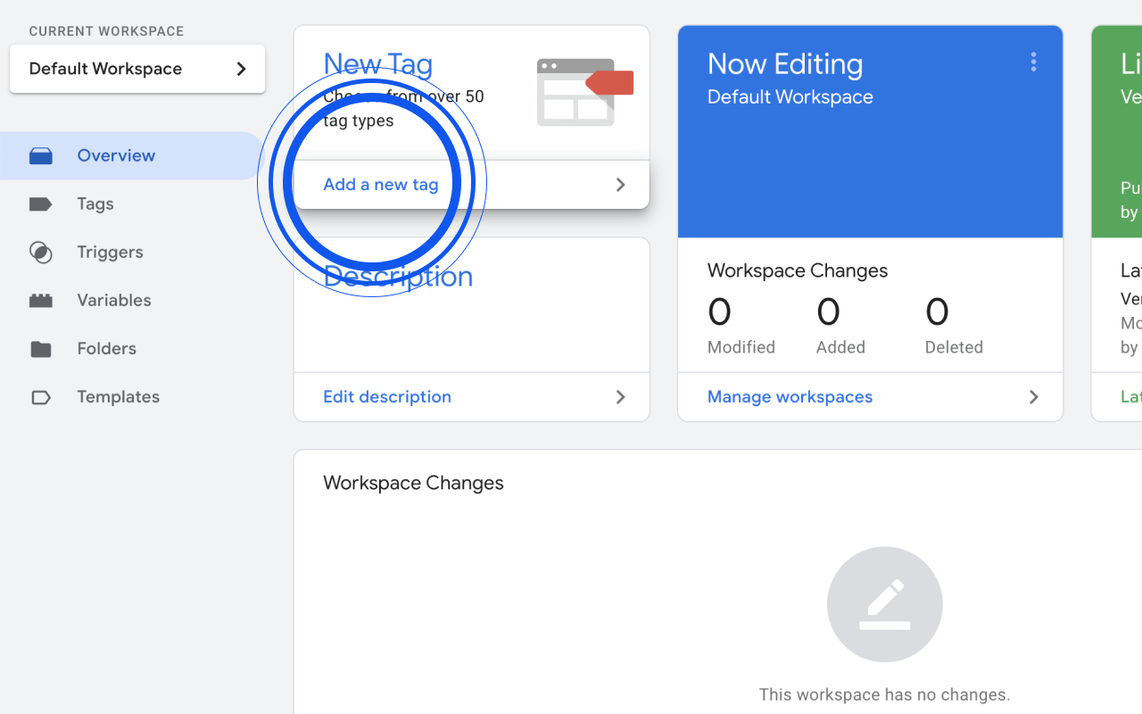 Add code via Google Tag Manager - Add a new tag