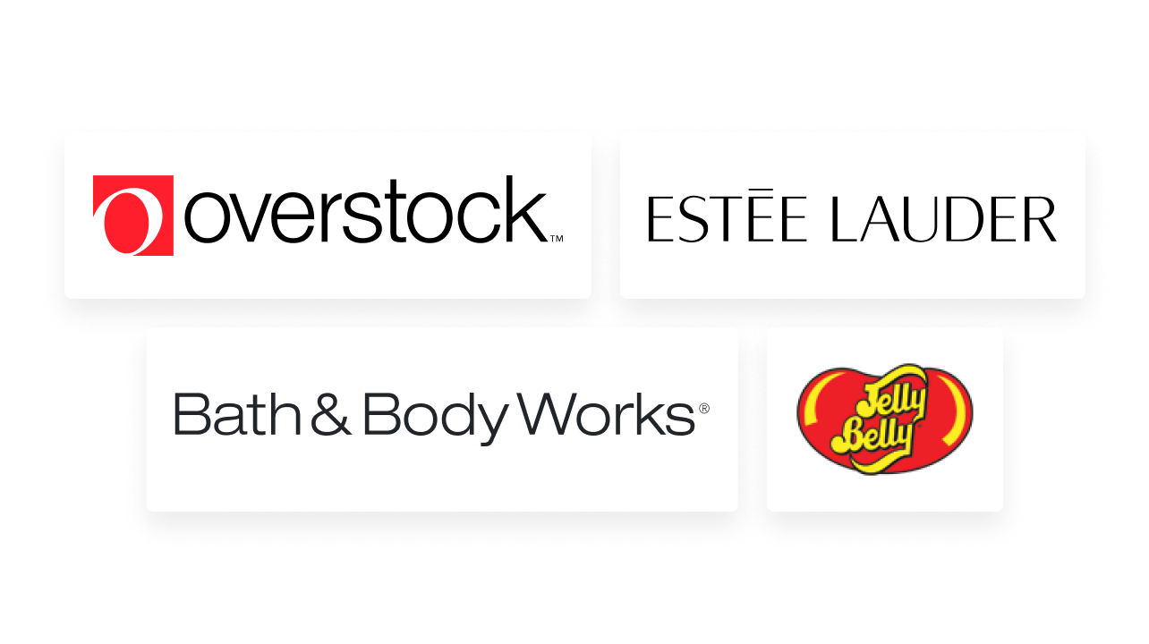 Selected Bizrate Insights Partners - Overstock, Estee Lauder, Bath & Body Works, Jelly Belly.